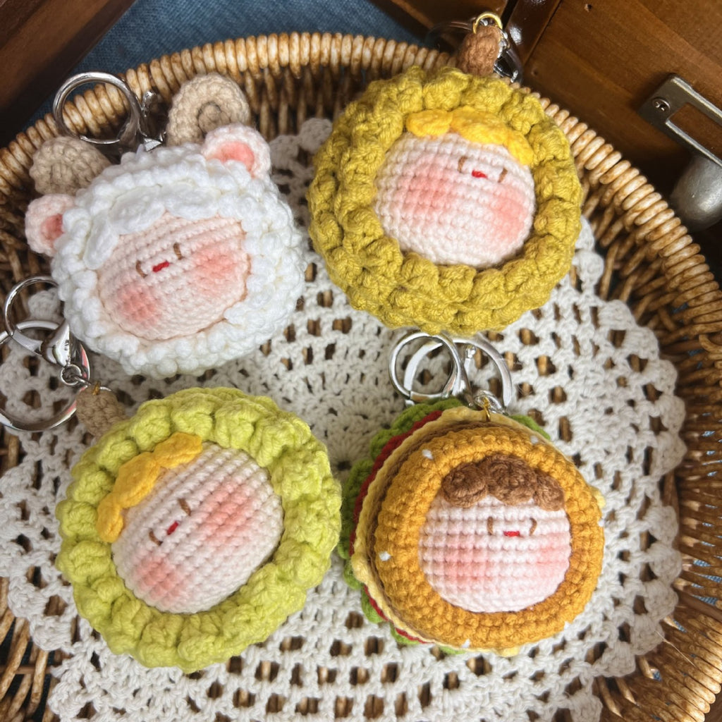Giftwowo Handmade Yarn Crochet Pom-Pom Keychain, Bag Pendant, Creative Gift Series, Unique Handmade Accessories