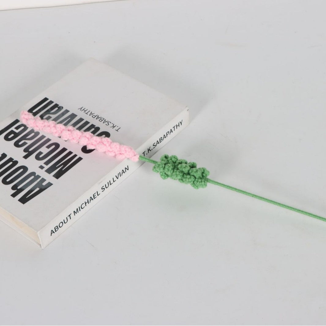 Giftwowo Handmade Lavender Yarn Flower Bouquet - Faux Lavender Flowers for Valentine's Day Gift & Home Decor