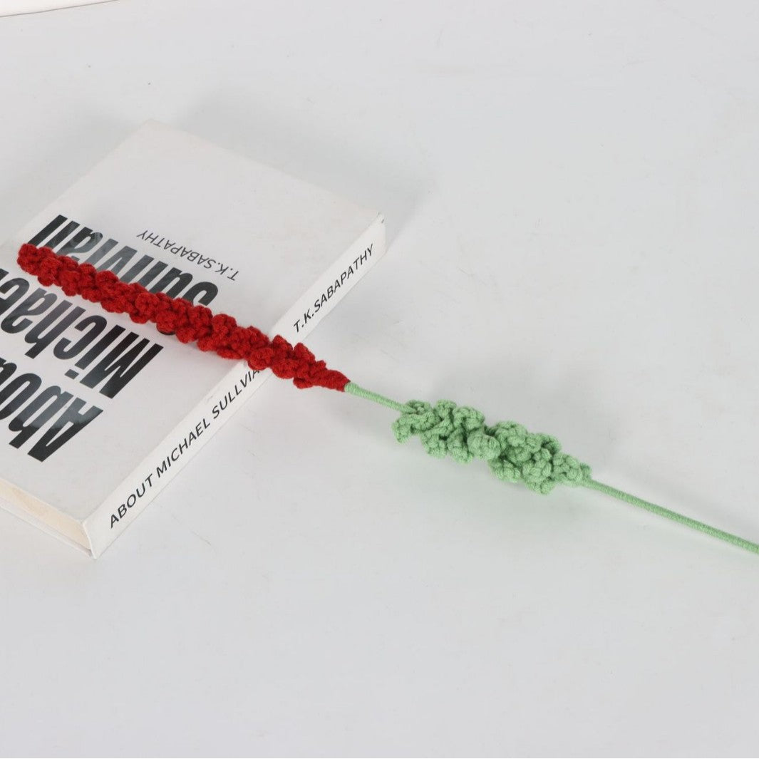 Giftwowo Handmade Lavender Yarn Flower Bouquet - Faux Lavender Flowers for Valentine's Day Gift & Home Decor