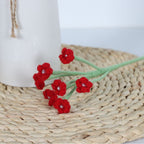 Giftwowo 1PC Baby's Breath Handcrafted Yarn Crochet Bouquet – Handmade Flower Arrangement, Faux Flowers for Gifts, Perfect for Valentine's Day