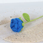 Giftwowo 1PC Finished Knitting Crochet, Rose Flowers Wedding Bridal Artificial Flowers Valentine's Day Gift Birthday Party Home Table Decor