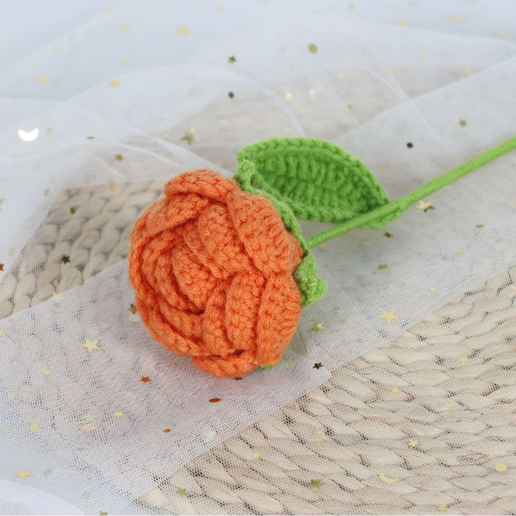 Giftwowo Handmade Yarn Rose Bouquet - Knitted Yarn Flowers for Mother's Day, Handcrafted Flower Bouquet, Crochet Yarn Roses