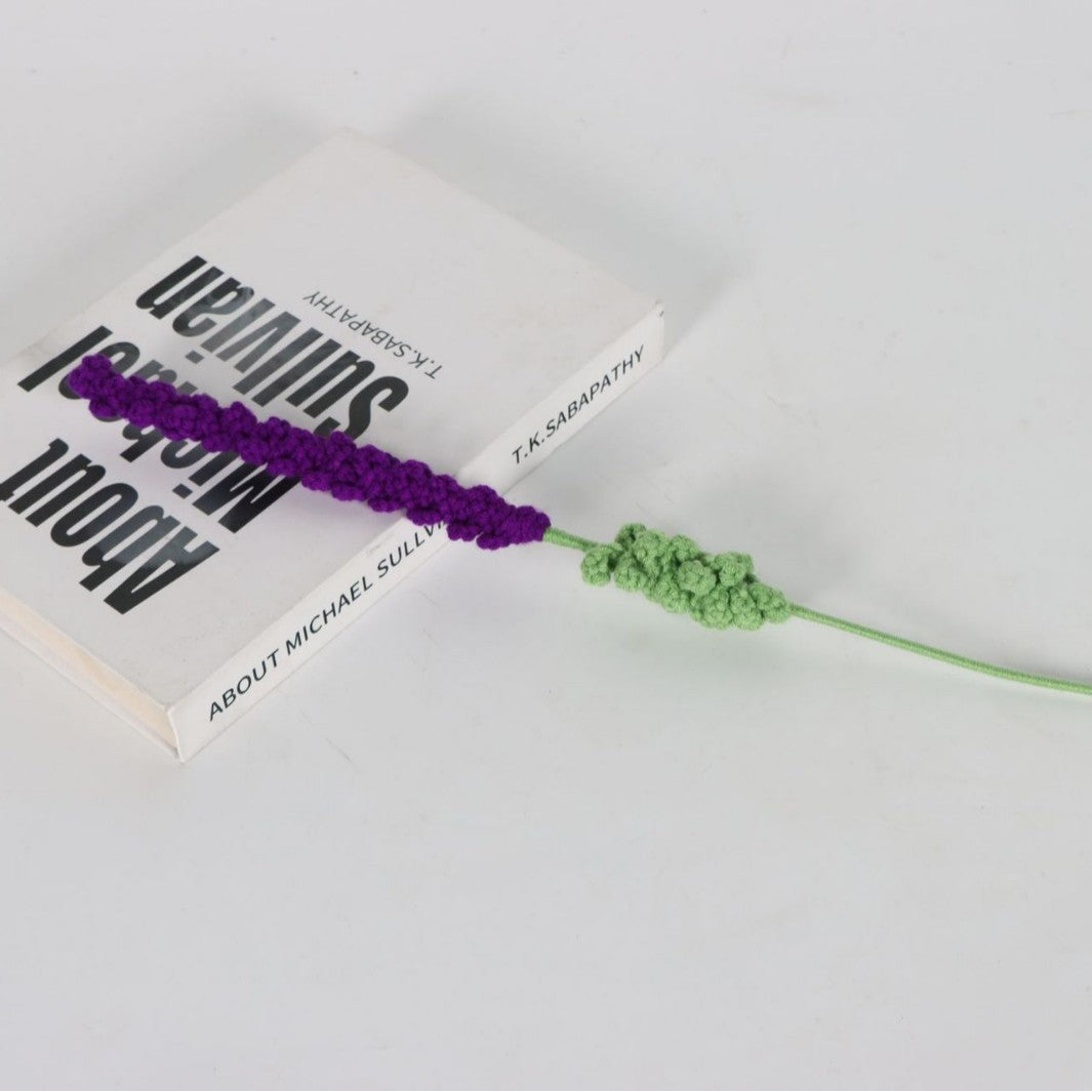 Giftwowo Handmade Lavender Yarn Flower Bouquet - Faux Lavender Flowers for Valentine's Day Gift & Home Decor