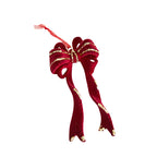 Giftwowo 1PC Wine Red Velvet Christmas Tree Pendant Xmas Tree Holiday Decor Garland Bow Pendant Christmas Festival Gift