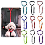 Giftwowo Car Safety Pet Leash – Elastic Retractable with Double-Sided Reflective Straps for Teddy & Pomeranian Dogs