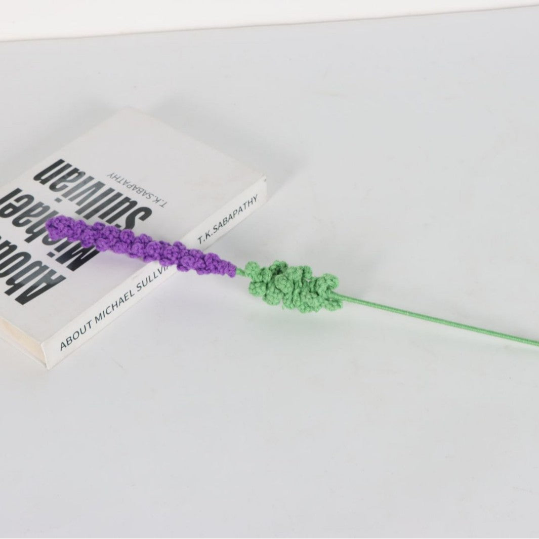 Giftwowo Handmade Lavender Yarn Flower Bouquet - Faux Lavender Flowers for Valentine's Day Gift & Home Decor