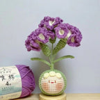 Giftwowo Finished Knitted Crochet Flower Pom-Pom Ornament, Handmade Unique Gift for Valentine's Day and Teacher's Day