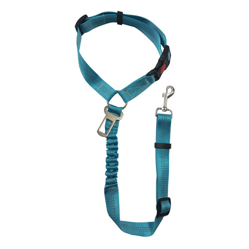 Giftwowo Car Safety Pet Leash – Elastic Retractable with Double-Sided Reflective Straps for Teddy & Pomeranian Dogs