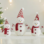 Giftwowo 1PC Christmas Snowman Decorations Cute Plush Gift Ornaments Desktop Holiday Cartoon Doll Fabric Pendant New Year Gift