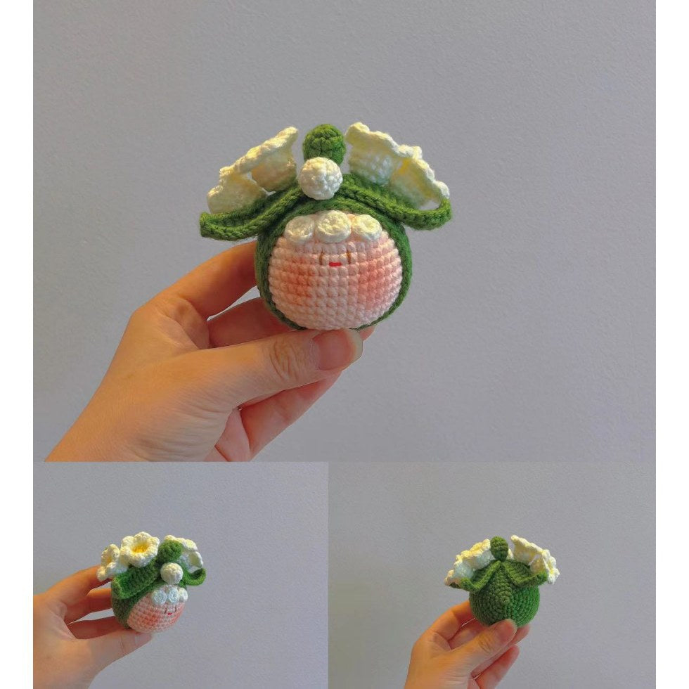 Giftwowo Handmade Yarn Flower Bouquet Dumpling Decoration – Finished DIY Crochet Gift for Teachers, Holiday Gift Idea