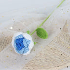 Giftwowo 1PC Finished Knitting Crochet, Rose Flowers Wedding Bridal Artificial Flowers Valentine's Day Gift Birthday Party Home Table Decor