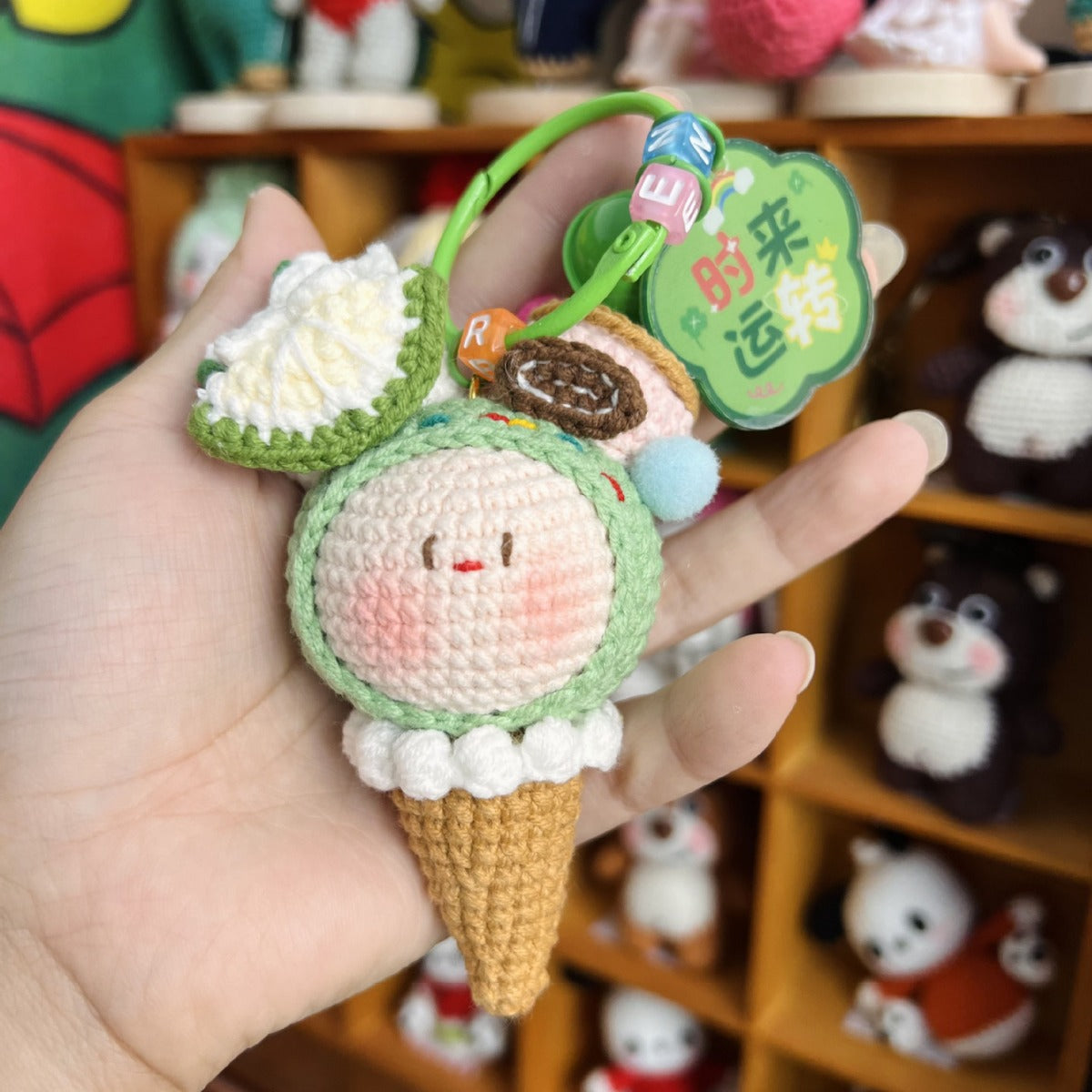 Giftwowo Pom-Pom Yarn Crochet Doll, Handmade Cute and Unique Accessory, DIY Adorable Ornament