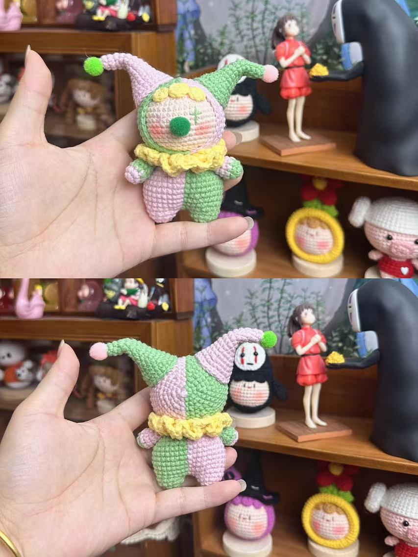 Giftwowo Finished Crochet Doll Keychain, Handmade Yarn Crochet Figurine, Creative Gift Keychain, Retail Handmade Accessories