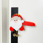 Giftwowo 1PC Christmas Decor – Cartoon Santa with Bells Door Handle Cover, Anti-collision & Anti-static Protector for Room Handles