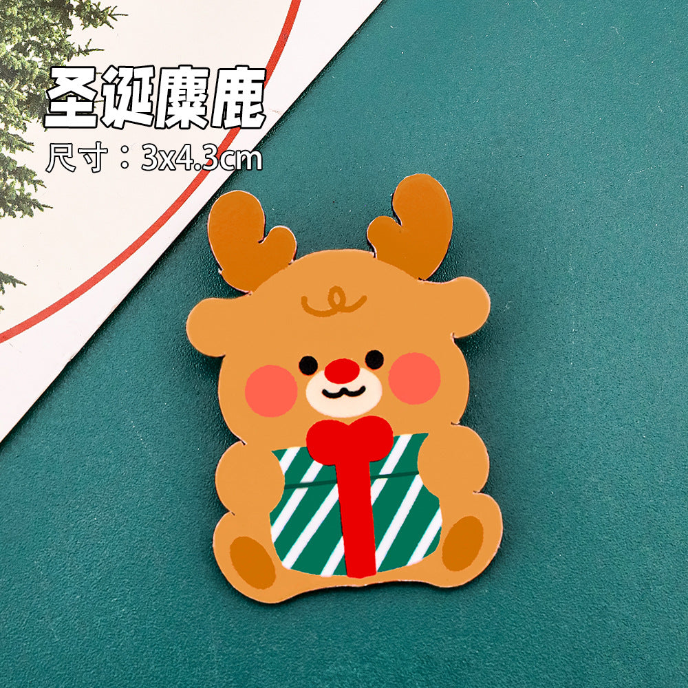 Giftwowo 1PC Cute Christmas Fridge Magnet – Creative DIY Decorative Magnetic Sticker, High-Quality Thick Magnetic Christmas Gift