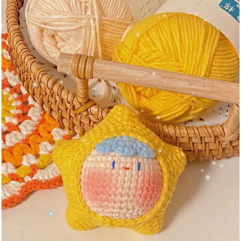 Giftwowo Handmade Yarn Crochet Pom-Pom Collection, 3D Bag Pendant & Keychain, Trendy Doll Accessories