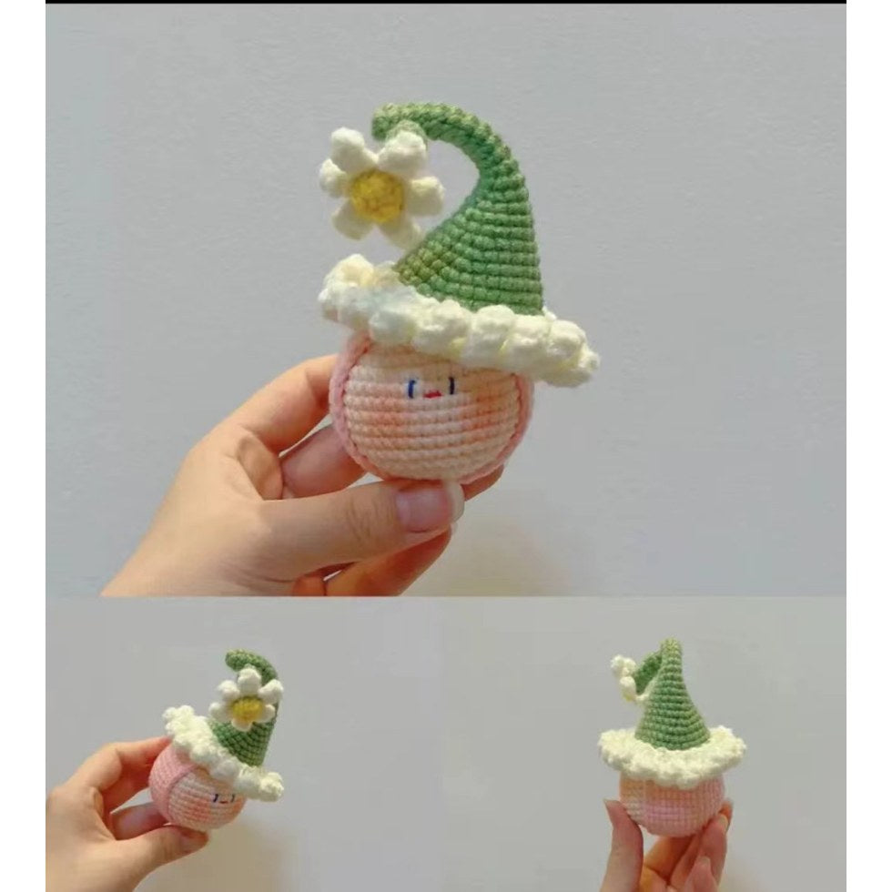 Giftwowo Handmade Yarn Flower Bouquet Dumpling Decoration – Finished DIY Crochet Gift for Teachers, Holiday Gift Idea