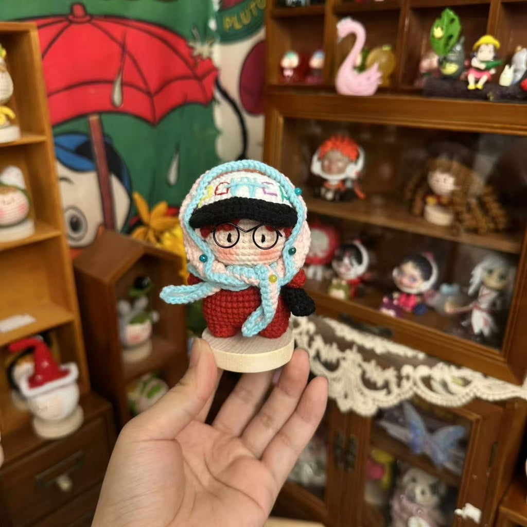 Giftwowo 1PC Handmade Crochet Yarn Doll Keychain, Figurine, Headband, Car Charm, Hair Accessory