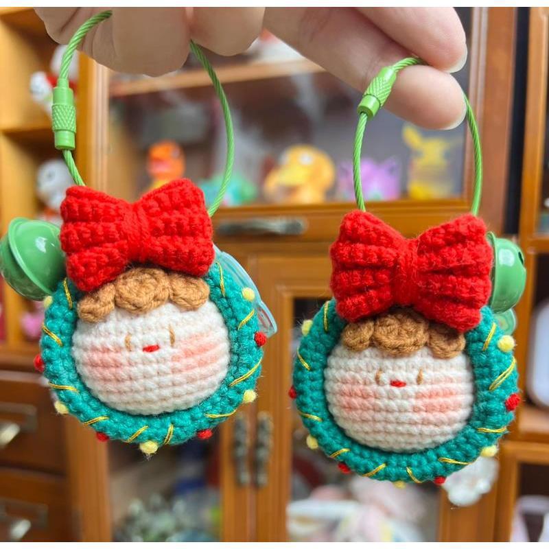 Giftwowo Handmade Yarn Crochet Pom-Pom Collection, 3D Bag Pendant & Keychain, Trendy Doll Accessories