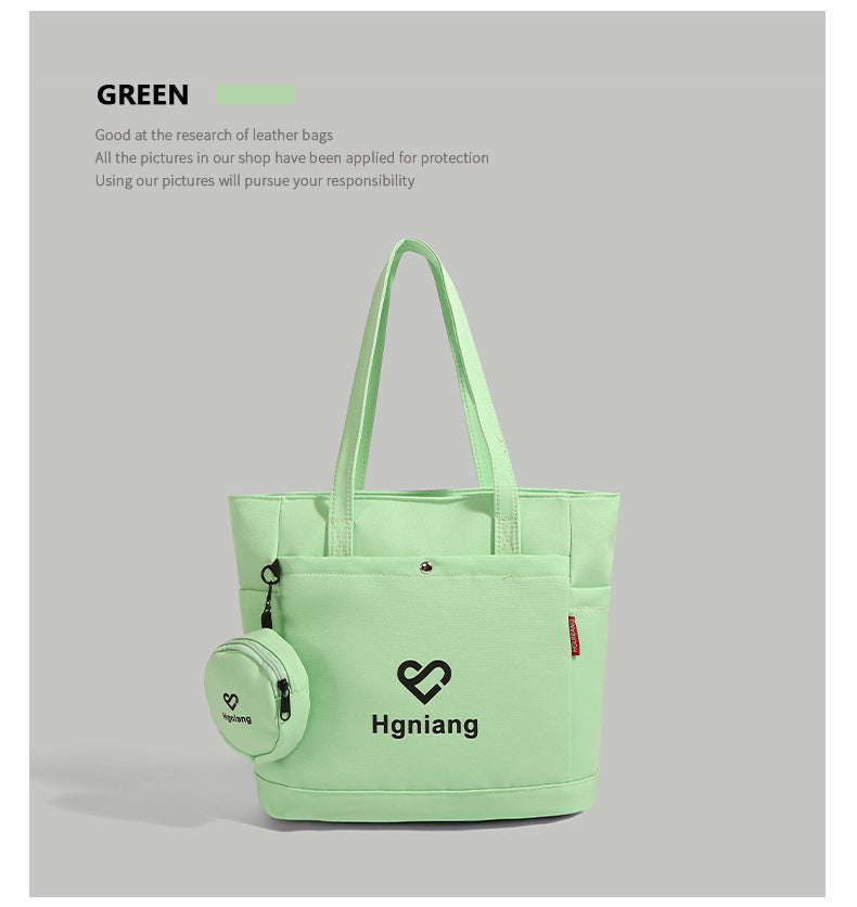 Giftwowo 1PC Canvas Bag for Women – Large Capacity Tote, Work & Commuting Shoulder Bag, Student Class Handbag