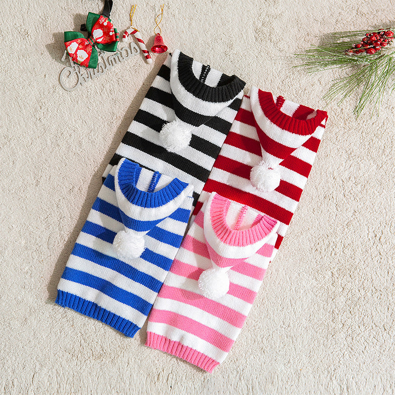 Giftwowo New Pet Clothing, Multi-Color Knitted Dog Sweater, Warm Two-Legged Casual Outfit for Fall & Winter