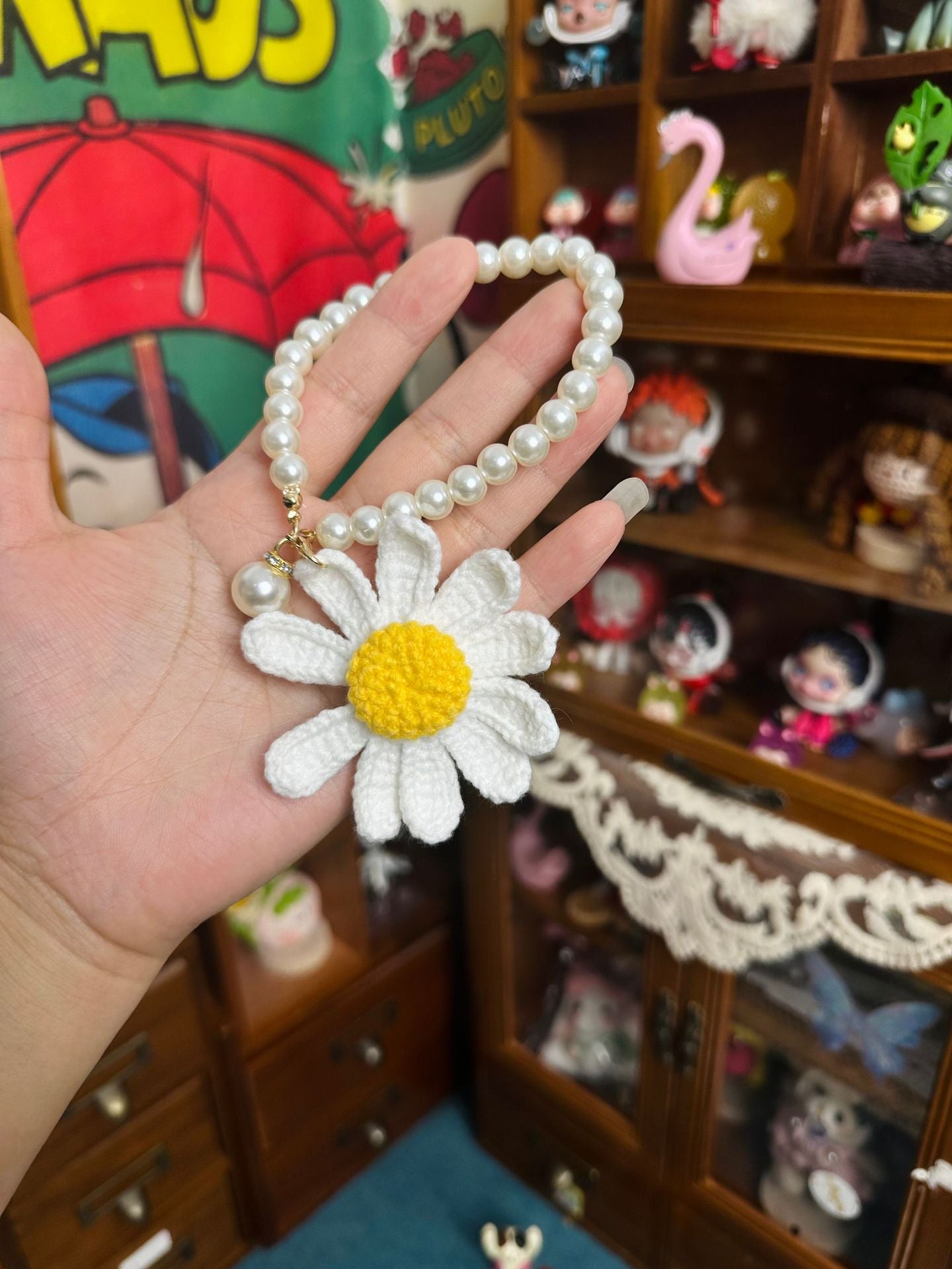 Giftwowo 1PC Handmade Crochet Yarn Doll Keychain, Figurine, Headband, Car Charm, Hair Accessory