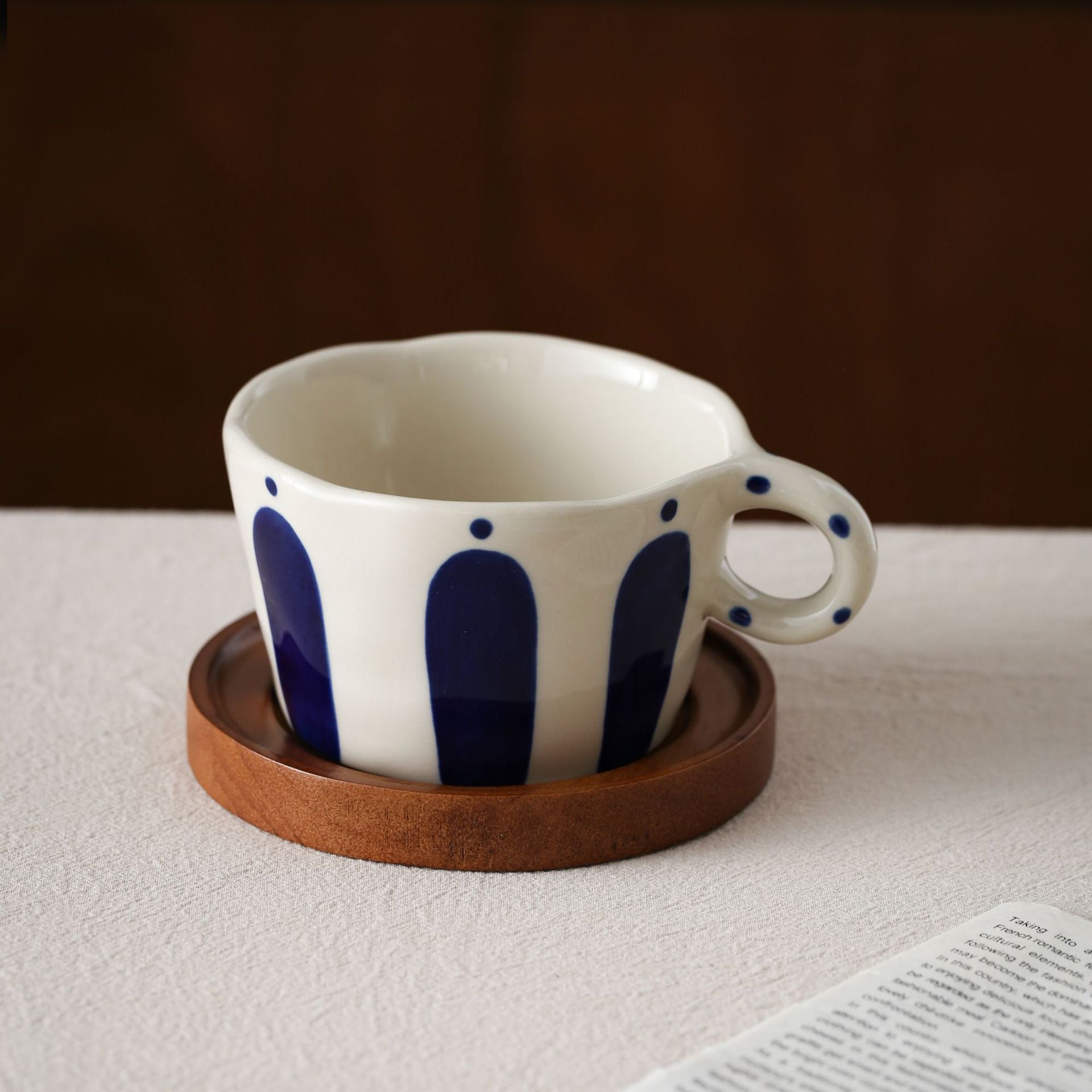 Giftwowo 1PC Japanese Retro Underglaze Colored Ceramic Coff Cup, Latte Highbrow Mug, Home Afternoon Tea Cup