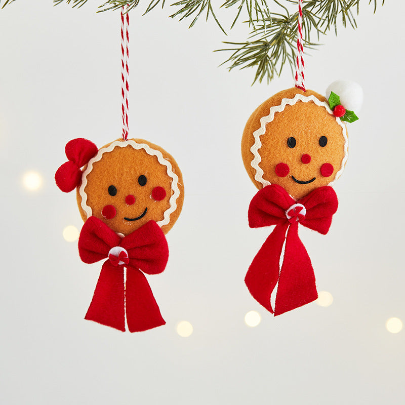 Christmas Gingerbread Man Pendant Xmas Ornament Creative Plush Doll