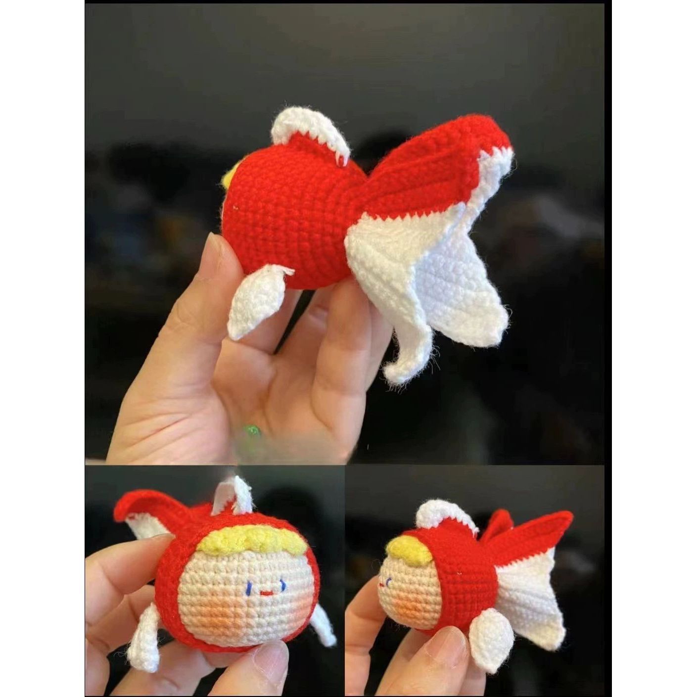 Giftwowo Pom-Pom Yarn Crochet Doll, Handmade Cute and Unique Accessory, DIY Adorable Ornament