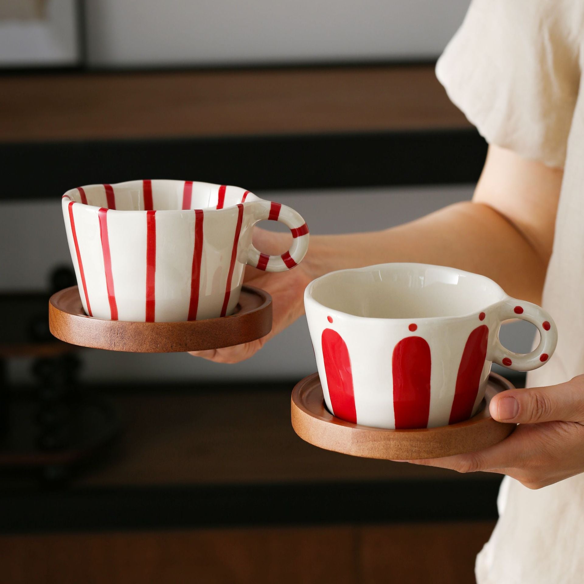Giftwowo 1PC Japanese Retro Underglaze Colored Ceramic Coff Cup, Latte Highbrow Mug, Home Afternoon Tea Cup