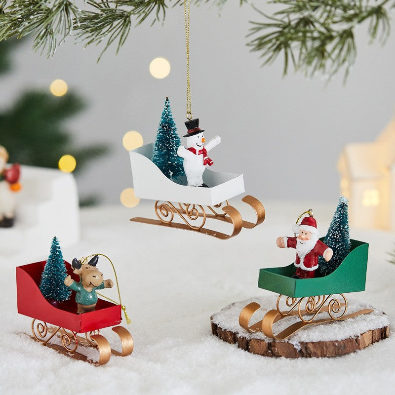 Giftwowo 1PC Christmas Tree Ornaments Creative Elk Snowman Santa Claus Decorations for Home Xmax Tree Decor Gifts