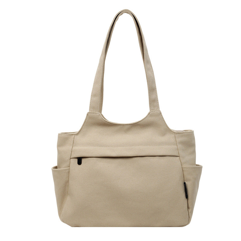 Giftwowo 1PC Canvas Bag for Women, Versatile Casual Tote Bag, Large Capacity Commuter Shoulder Handbag for Students, Classroom Tote