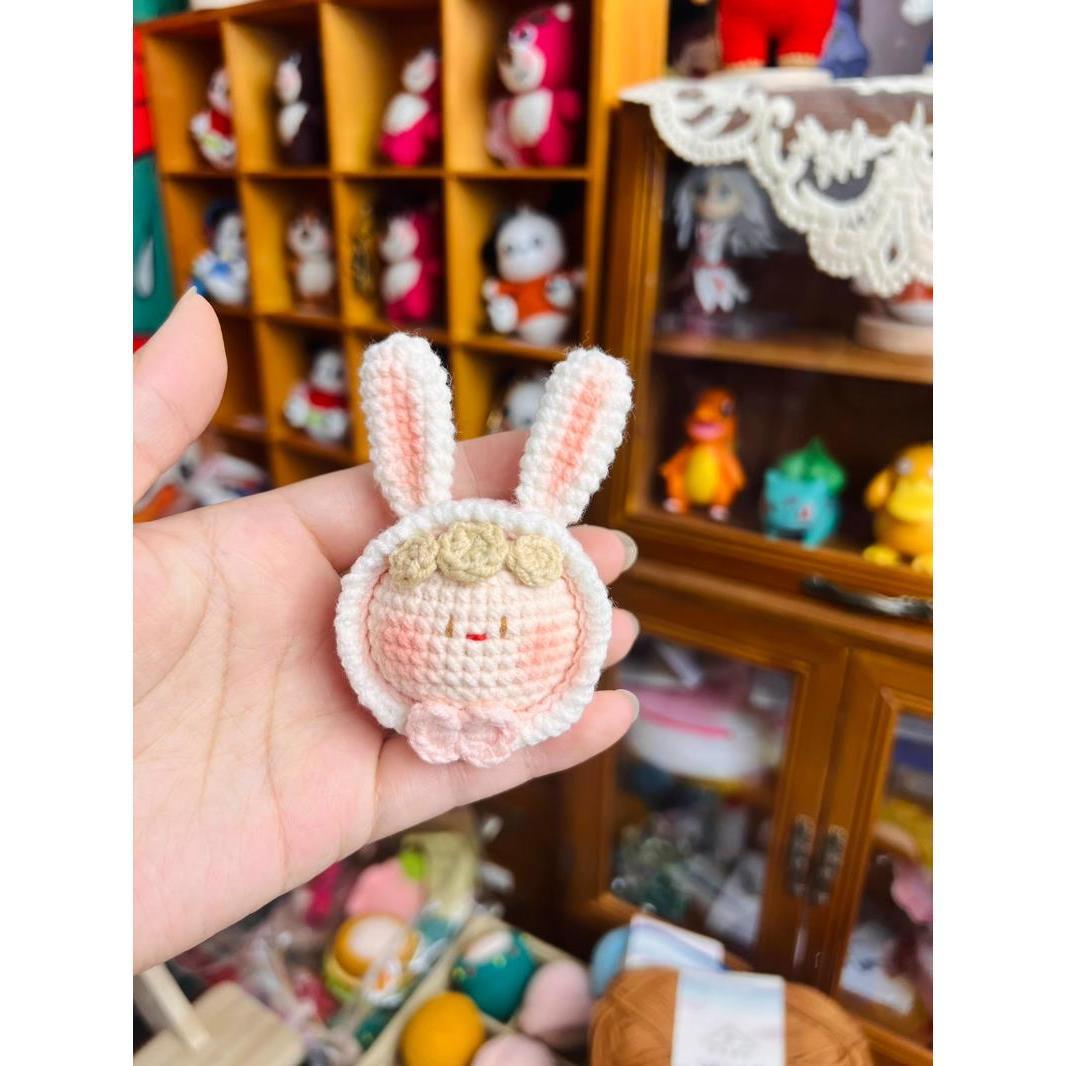 Giftwowo Handmade Yarn Crochet Pom-Pom Collection, 3D Bag Pendant & Keychain, Trendy Doll Accessories