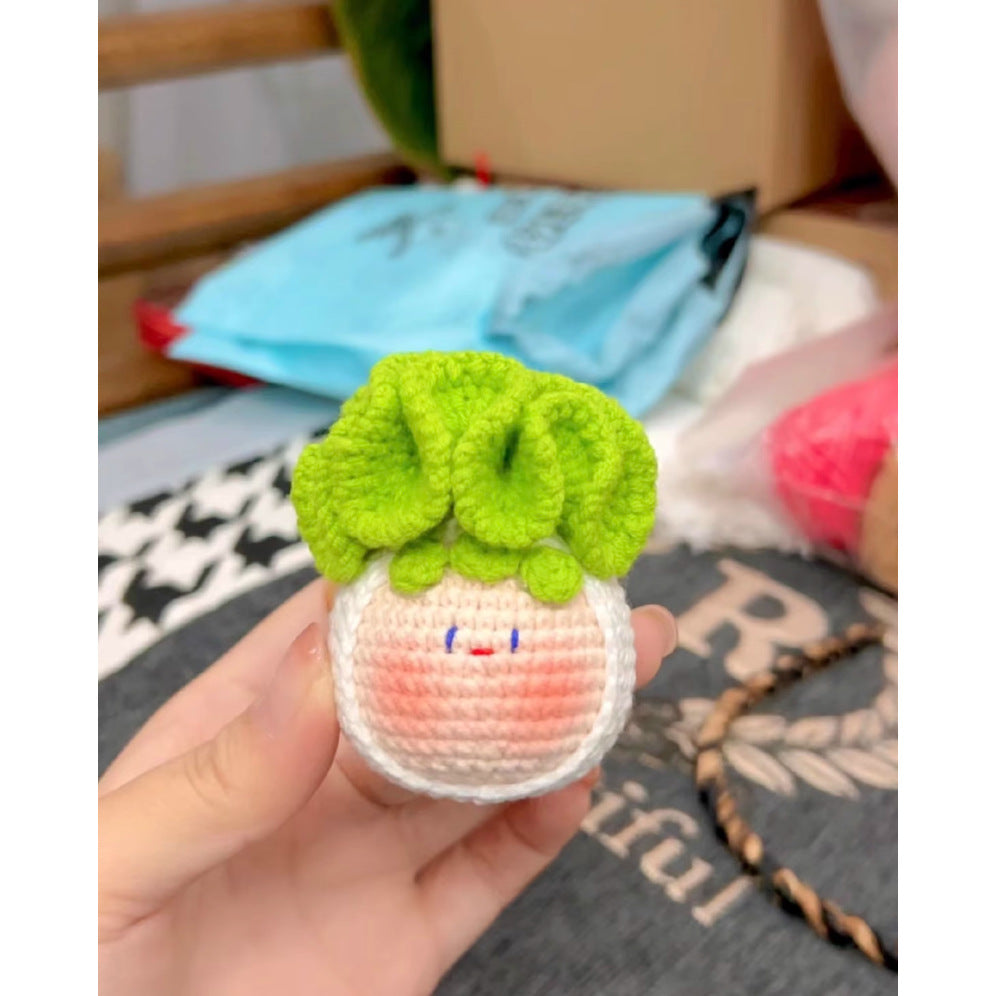 Giftwowo Handmade Yarn Crochet Pom-Pom Collection, 3D Bag Pendant & Keychain, Trendy Doll Accessories
