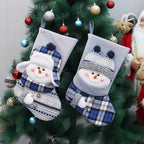 1PC Christmax Stocking Large Plush Socks Gift Socks Candy Socks Christmas Eve Bag Xmas Decorations