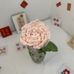 Giftwowo 1PC Hibiscus Handcrafted Yarn Flowers – Ready-to-Display Crochet Bouquet, DIY Handmade Mother's Day Gift