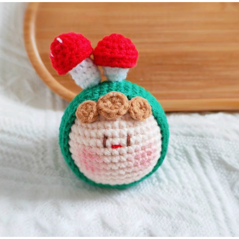 Giftwowo Handmade Yarn Crochet Pom-Pom Collection, 3D Bag Pendant & Keychain, Trendy Doll Accessories
