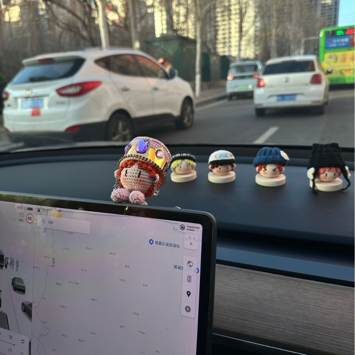 Giftwowo 1PC Handmade Crochet Yarn Doll Keychain, Figurine, Headband, Car Charm, Hair Accessory