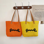 Giftwowo 1PC Minimalist Casual Summer Women's Bag – Large Capacity Woven Tote, Trendy & Versatile Beach Shoulder Bag