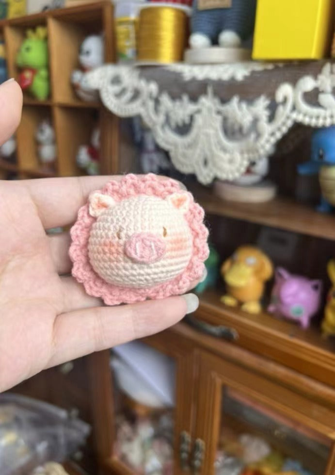 Giftwowo Finished Knitted Crochet Flower Pom-Pom Ornament, Handmade Unique Gift for Valentine's Day and Teacher's Day