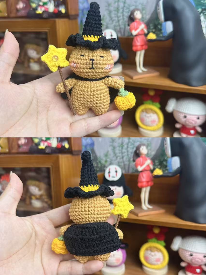 Giftwowo Finished Crochet Doll Keychain, Handmade Yarn Crochet Figurine, Creative Gift Keychain, Retail Handmade Accessories