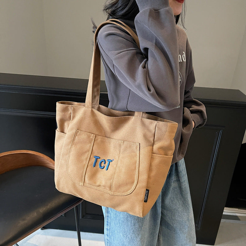 Giftwowo 1PC Lightweight & Stylish Women's Tote, Niche Design Crossbody Bag, Solid Color Shoulder Bag for Outdoor Travel