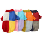 Giftwowo New Pet Clothes Spring Autumn and Winter, Color Block Knitted Yarn Dog Outfit, Two-Legged Warm Casual Pet Wear