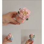 Giftwowo Handmade Yarn Flower Bouquet Dumpling Decoration – Finished DIY Crochet Gift for Teachers, Holiday Gift Idea