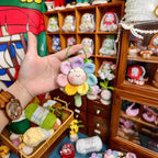 Giftwowo Handmade Rainbow Yarn Flower Dumpling Keychain – DIY Knitting Kit, Colorful Dopamine Style Wool Ball Bag Charm Gift