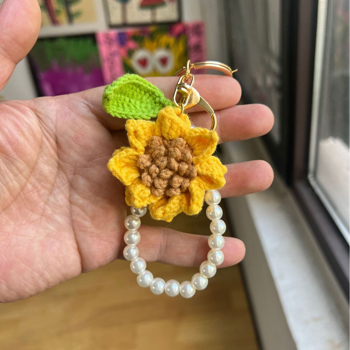 Giftwowo Handmade Yarn Flower Bouquet Dumpling Decoration – Finished DIY Crochet Gift for Teachers, Holiday Gift Idea