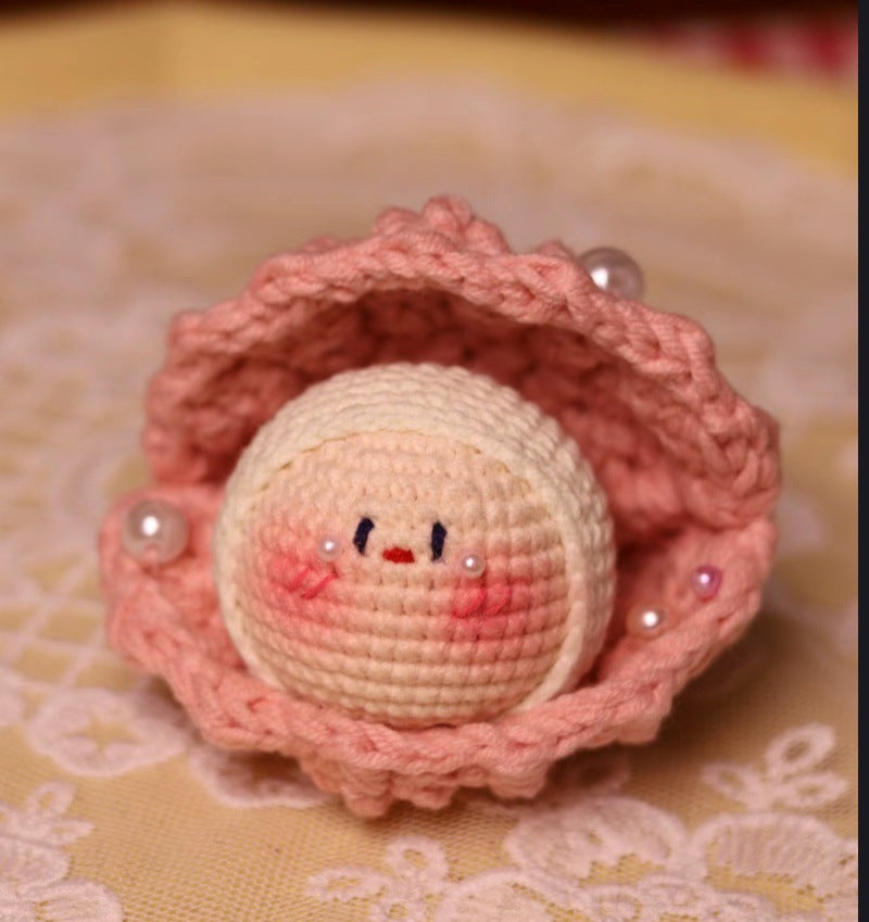 Giftwowo Handmade Yarn Crochet Pom-Pom Doll, Finished Soft and Cute DIY Keychain, Personalized Accessories, Adorable Plush Figurine