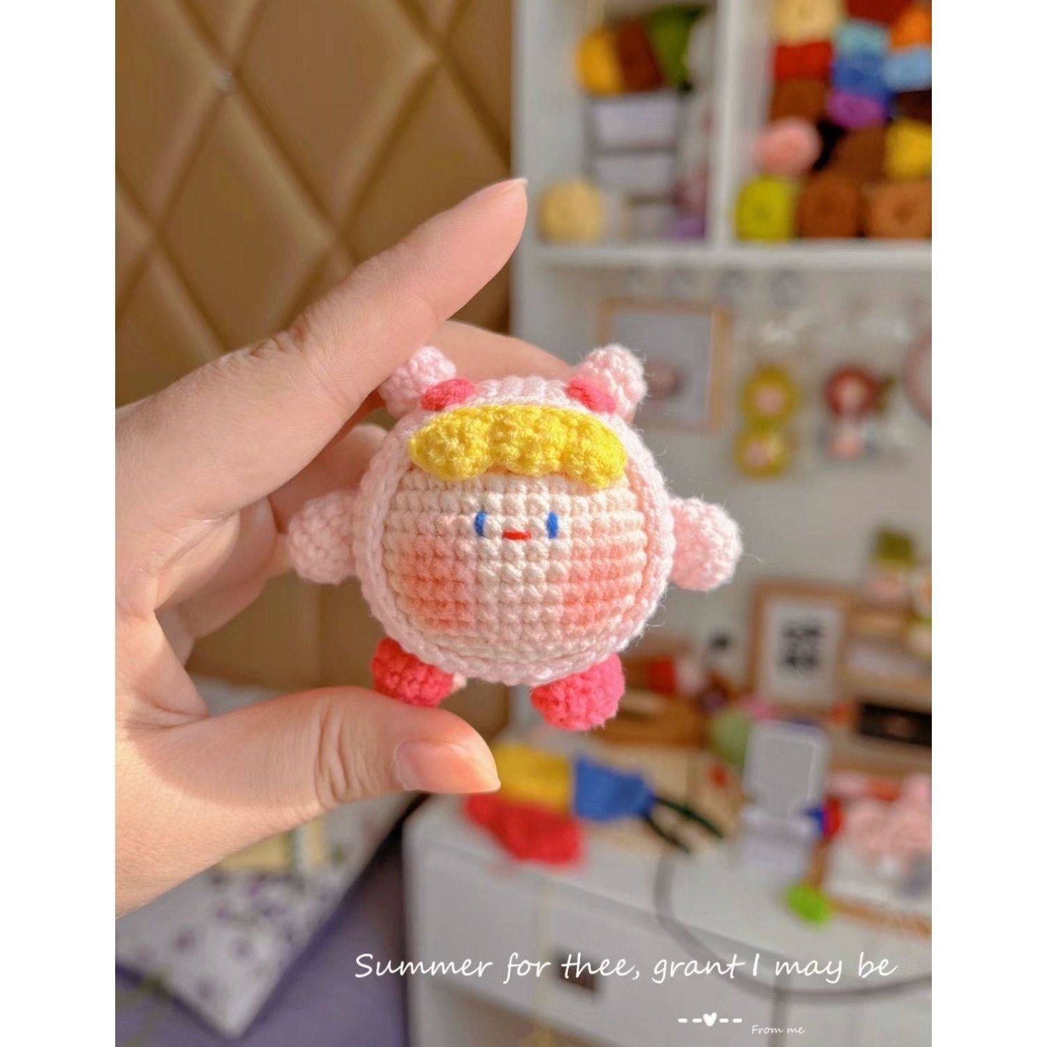 Giftwowo Pom-Pom Yarn Crochet, DIY Handmade Gift for Boyfriend and Girlfriend, Birthday and Qixi Festival, Unique Gift for Girls