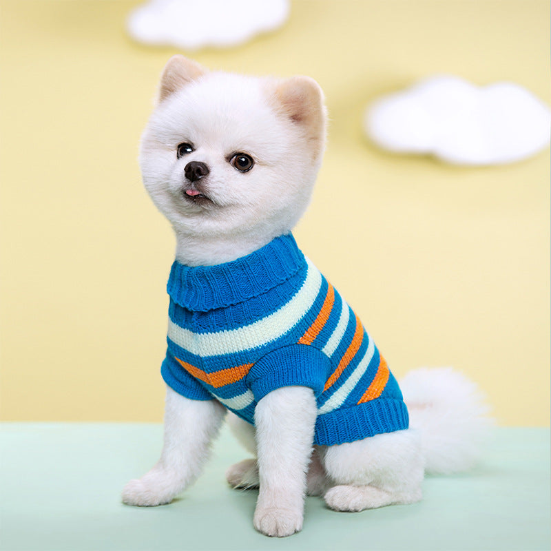 Giftwowo New Spring Autumn and Winter Multicolor Knitted Sweater Pet Clothes, Dog Outfit, Two-Legged Warm Casual Apparel