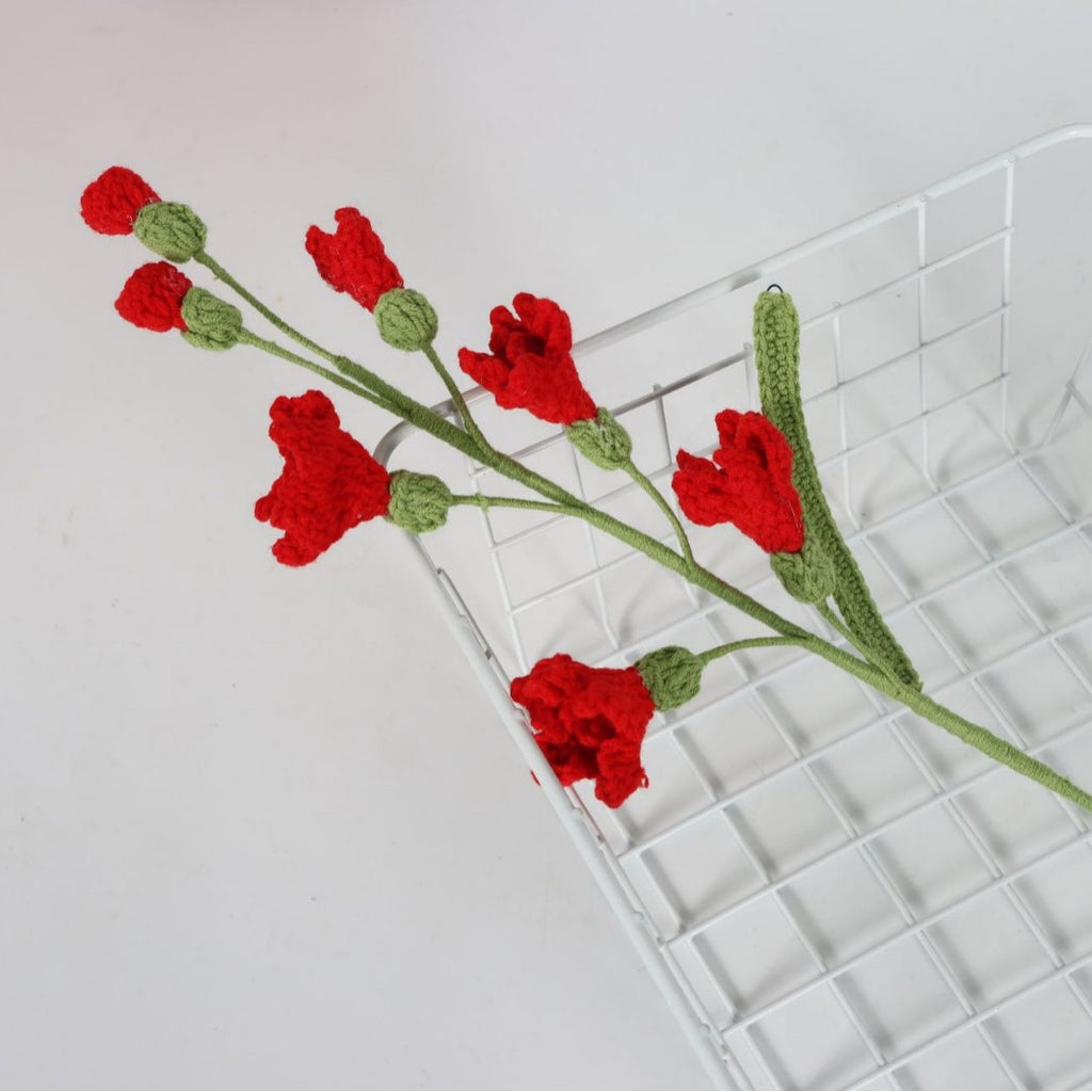 Giftwowo 1PC Freesia Flower Bouquet – Handmade Yarn Faux Flowers, Ready-to-Display Floral Arrangement for Living Room Décor, Perfect for New Year & Christmas Decorations